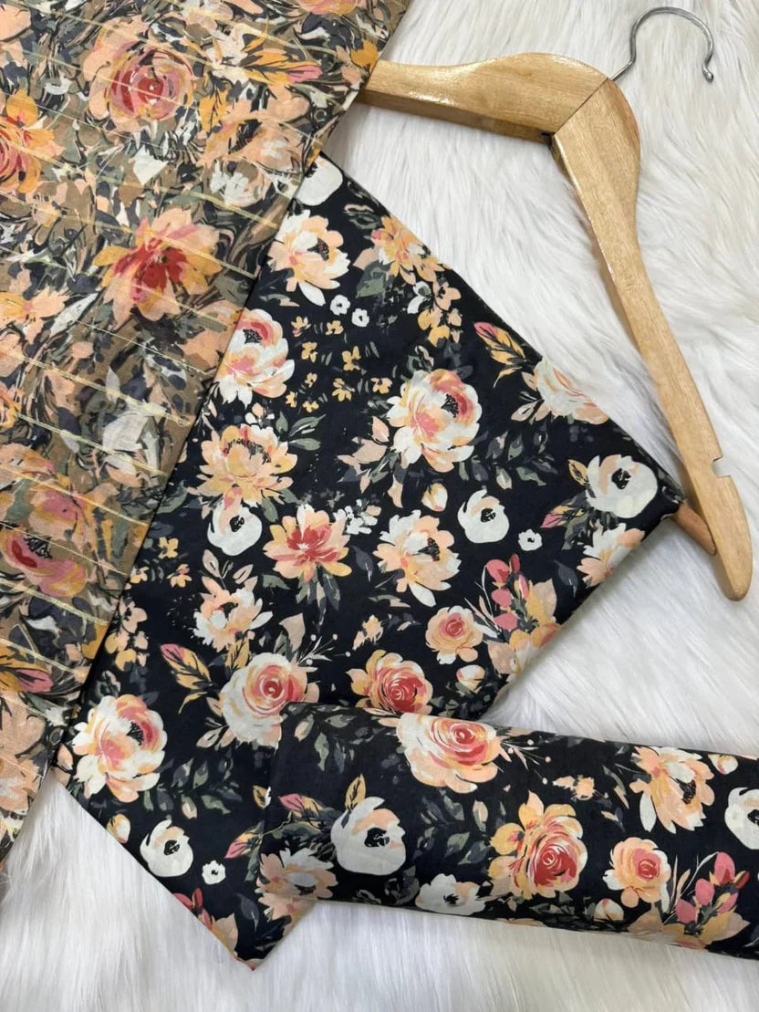 Bin Saeed Printed Lawn Unstitched 3 Piece Suit - K18