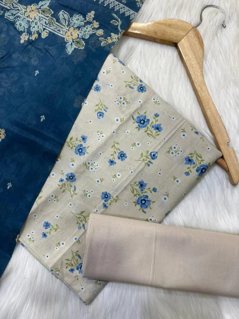 Bin Saeed Printed Lawn Unstitched 3 Piece Suit - K02