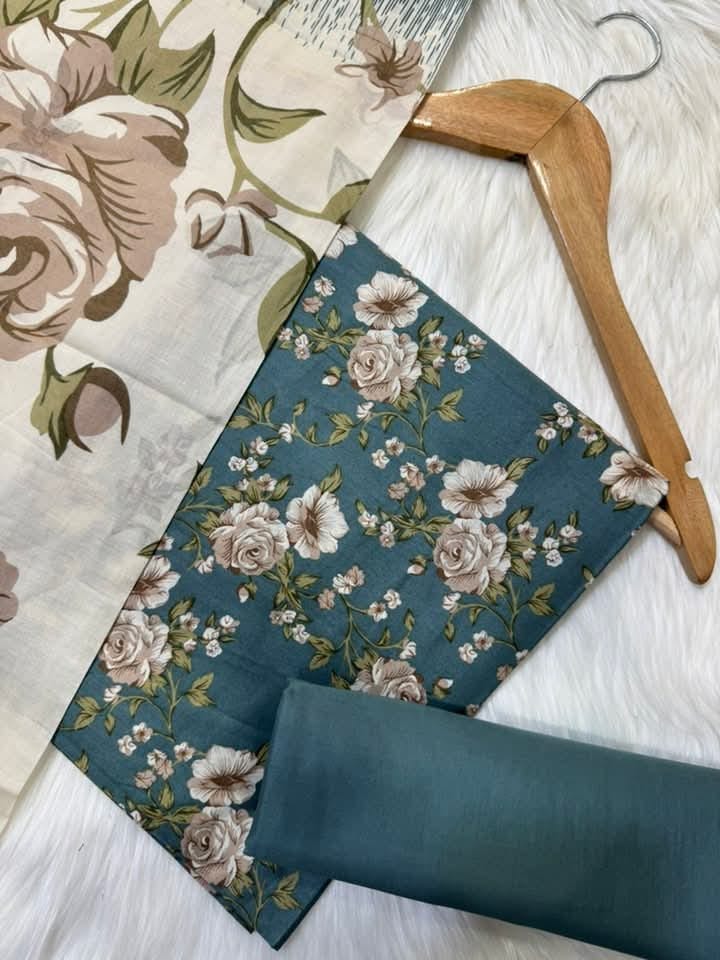 Bin Saeed Printed Lawn Unstitched 3 Piece Suit - K22