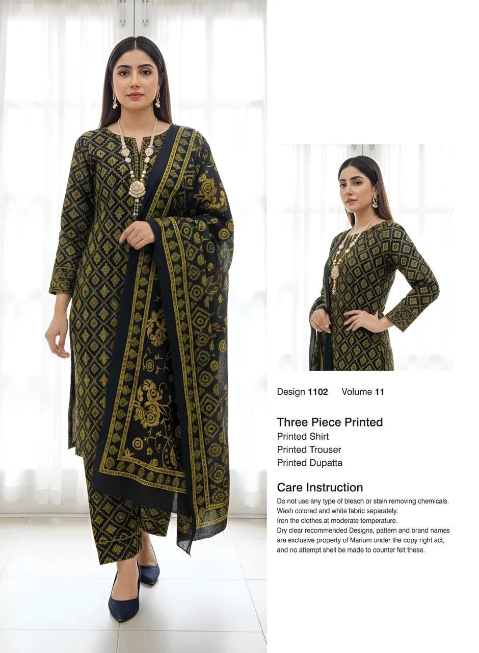 Printed Lawn Unstitched 3 Piece Suit