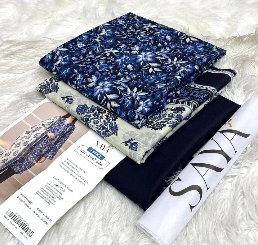 Saya Printed Lawn Unstitched 3 Piece Suit - K36