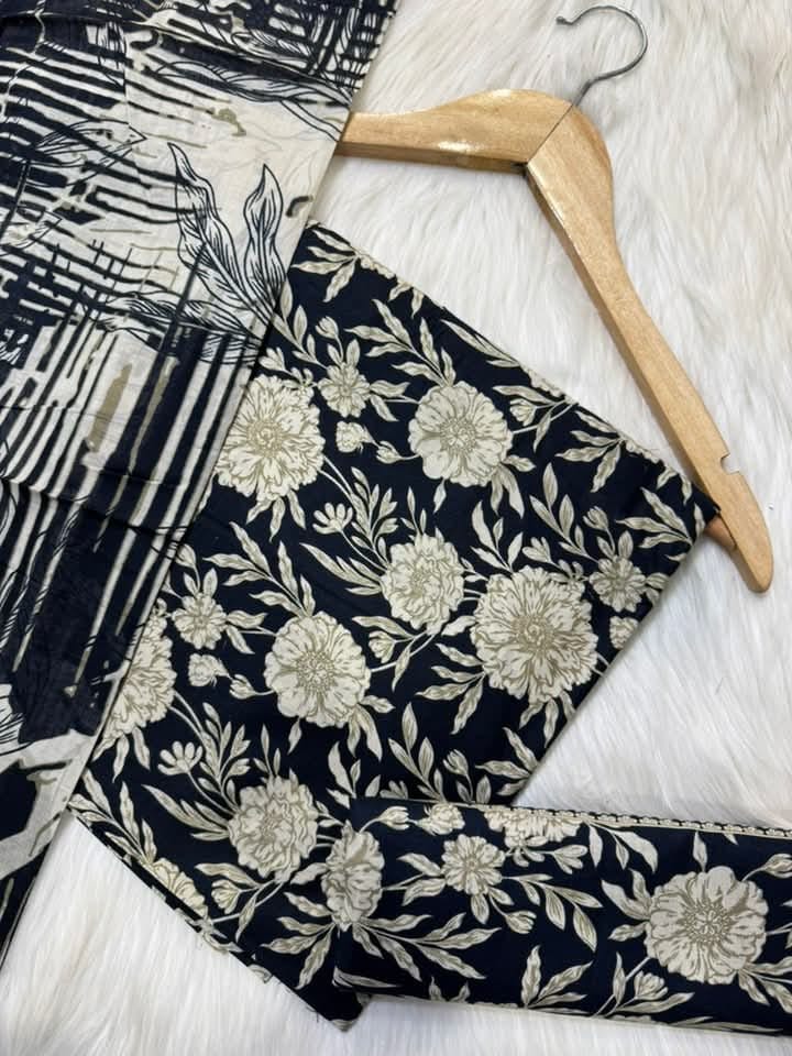 Bin Saeed Printed Lawn Unstitched 3 Piece Suit - K10