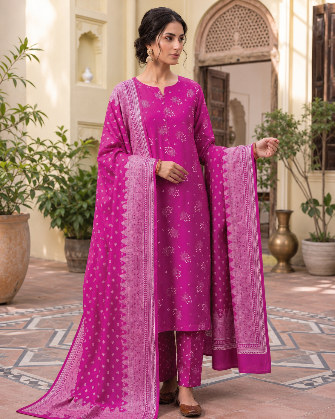 Swiss Lawn Unstitched 3 Piece Suit - A1808