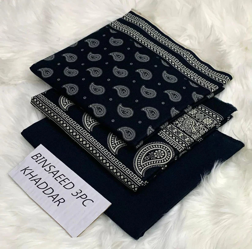 BS KHADDAR UNSTITCHED 3PC SUIT - U32