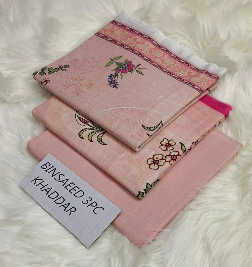 BS KHADDAR UNSTITCHED 3PC SUIT - U34