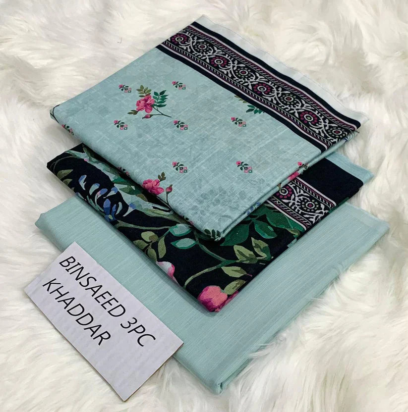 BS KHADDAR UNSTITCHED 3PC SUIT - U31