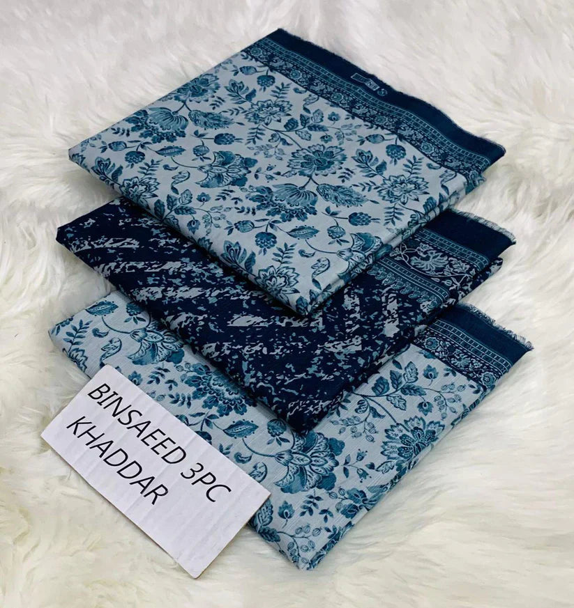 BS KHADDAR UNSTITCHED 3PC SUIT - U24