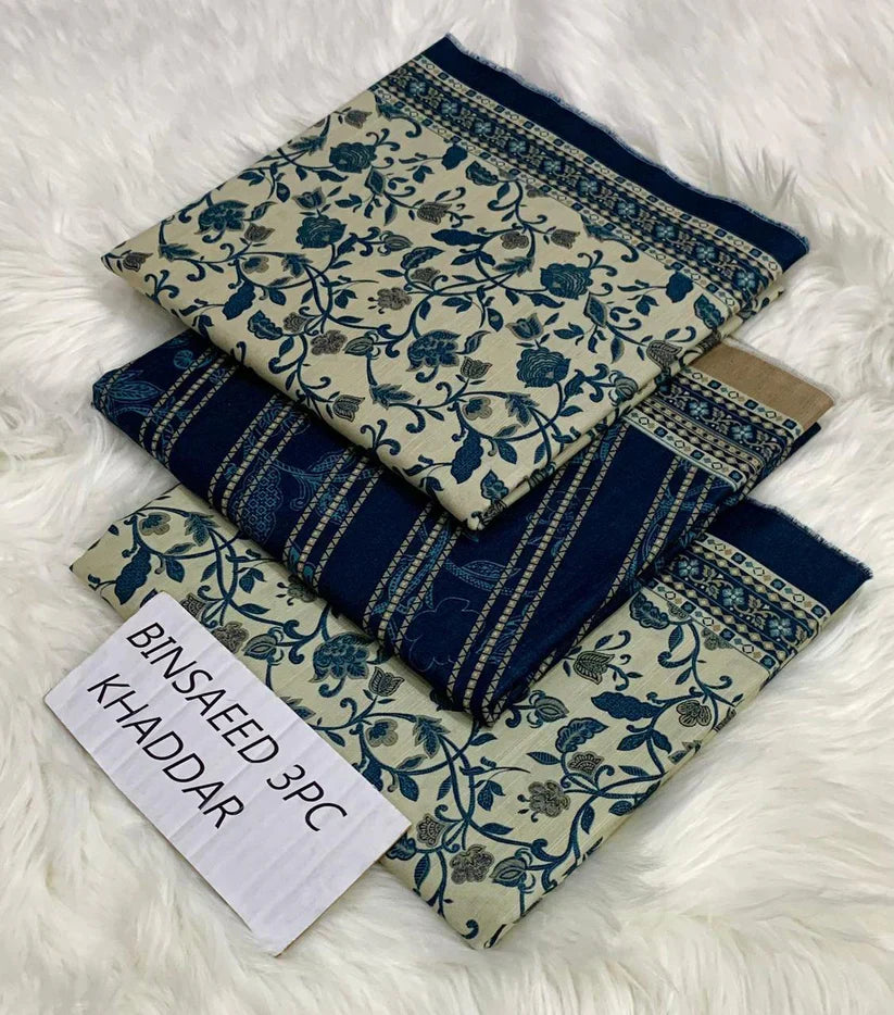 BS KHADDAR UNSTITCHED 3PC SUIT - U05