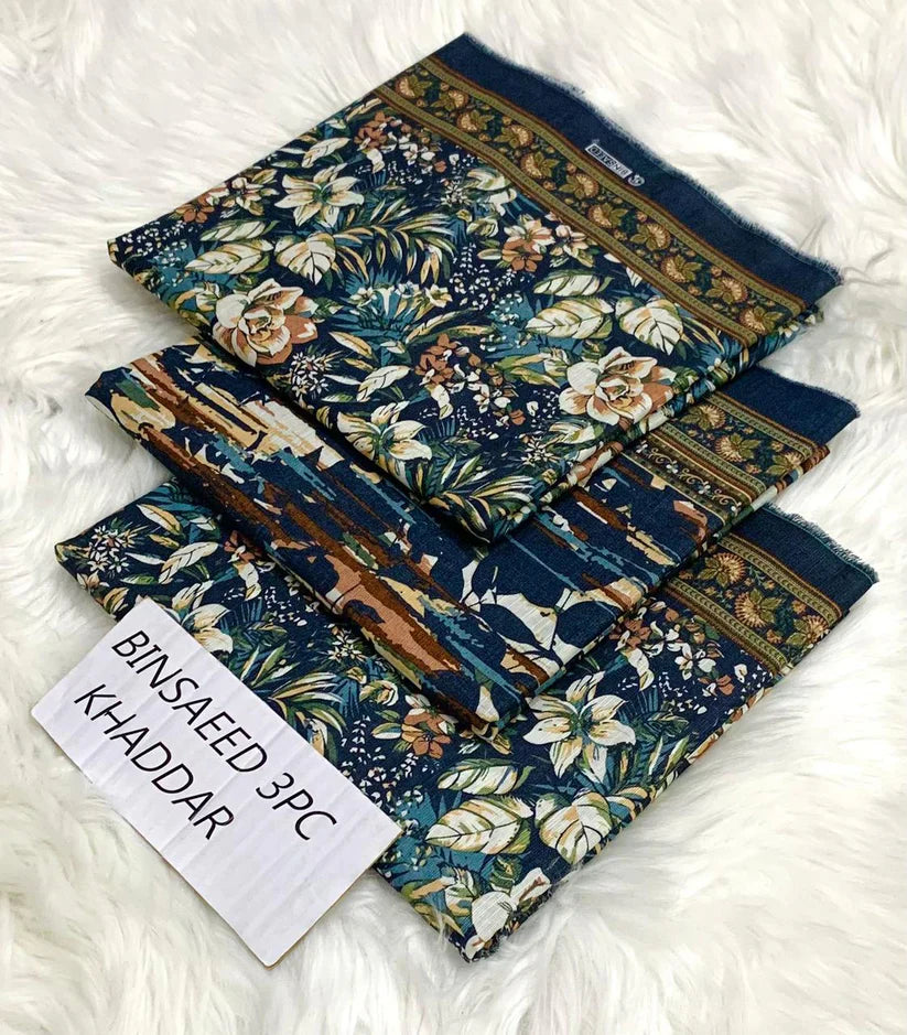 BS KHADDAR UNSTITCHED 3PC SUIT - U46