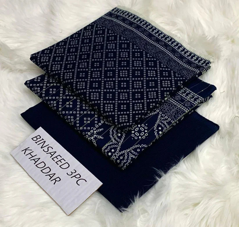 BS KHADDAR UNSTITCHED 3PC SUIT - U20