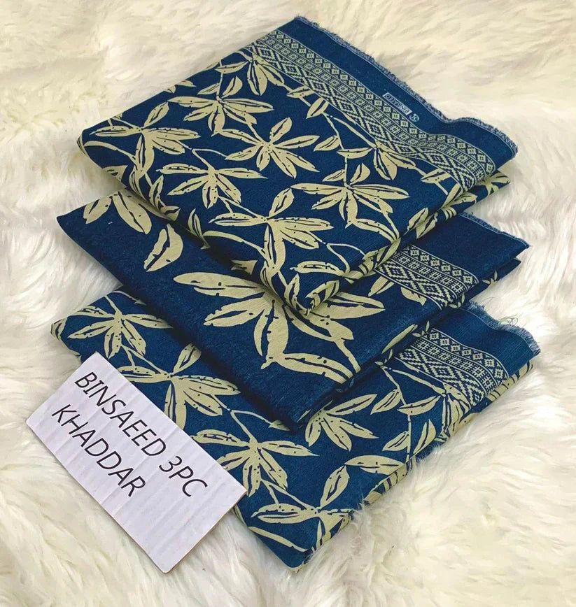 BS KHADDAR UNSTITCHED 3PC SUIT - U23