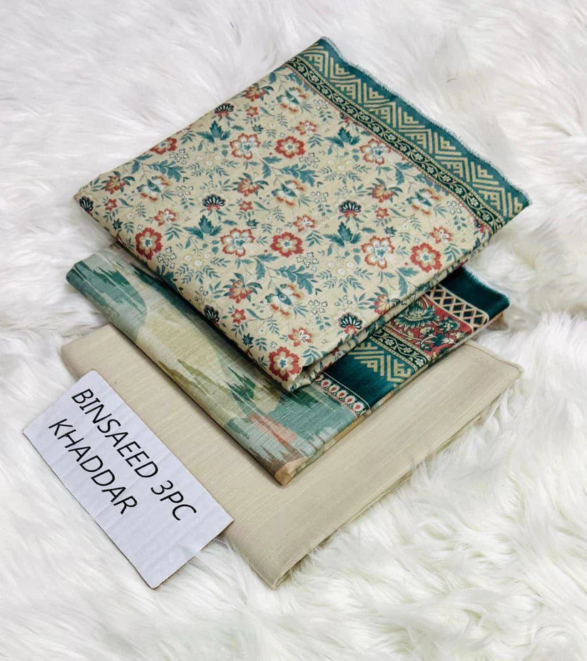 BS KHADDAR UNSTITCHED 3PC SUIT - U04