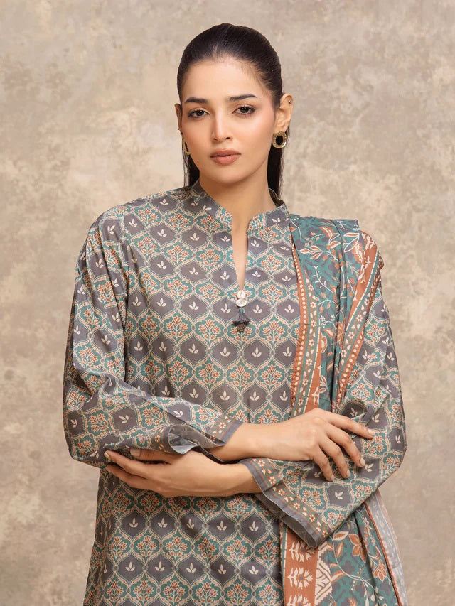 3 Piece Lawn Printed UnStitched Suit - L61